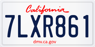 CA license plate 7LXR861