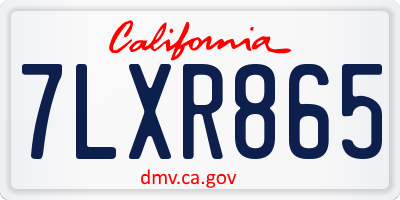 CA license plate 7LXR865