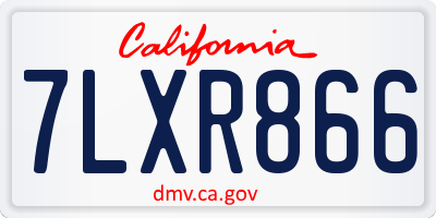 CA license plate 7LXR866