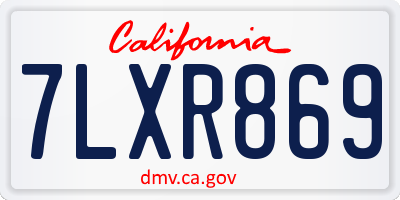 CA license plate 7LXR869