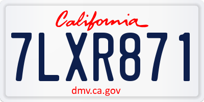 CA license plate 7LXR871