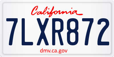 CA license plate 7LXR872