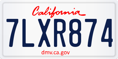 CA license plate 7LXR874