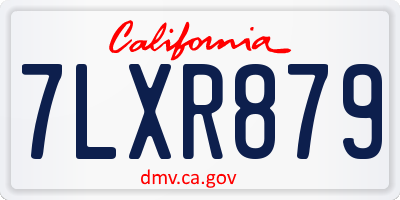 CA license plate 7LXR879