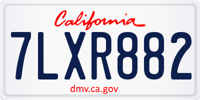 CA license plate 7LXR882