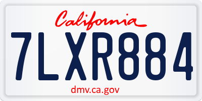 CA license plate 7LXR884