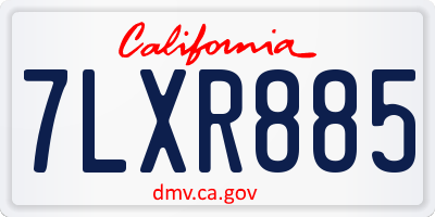 CA license plate 7LXR885