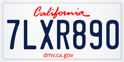 CA license plate 7LXR890