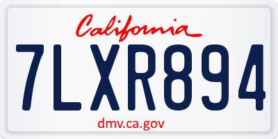 CA license plate 7LXR894
