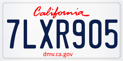CA license plate 7LXR905