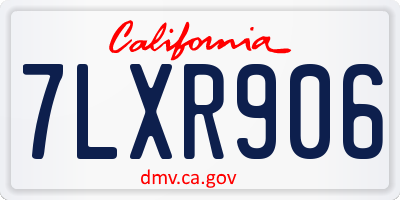 CA license plate 7LXR906