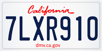 CA license plate 7LXR910