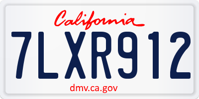 CA license plate 7LXR912