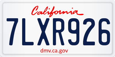 CA license plate 7LXR926