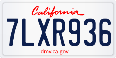 CA license plate 7LXR936