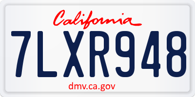 CA license plate 7LXR948