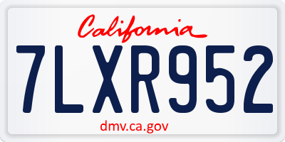 CA license plate 7LXR952