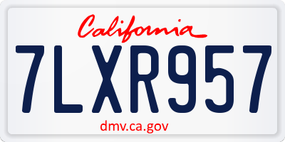 CA license plate 7LXR957
