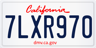 CA license plate 7LXR970