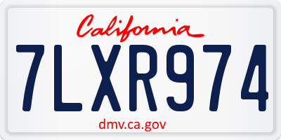 CA license plate 7LXR974
