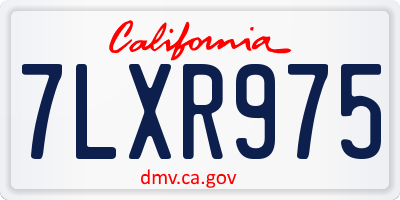 CA license plate 7LXR975