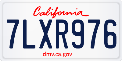 CA license plate 7LXR976