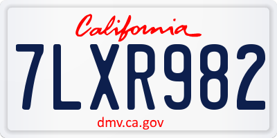 CA license plate 7LXR982