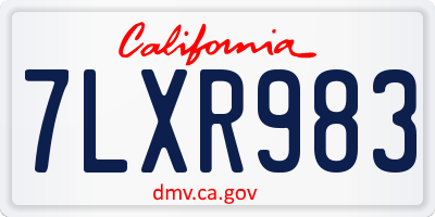 CA license plate 7LXR983