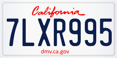 CA license plate 7LXR995