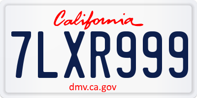 CA license plate 7LXR999