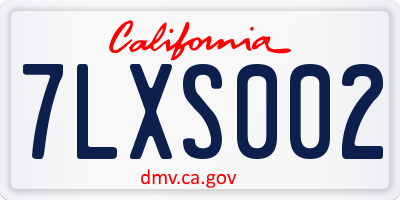 CA license plate 7LXS002