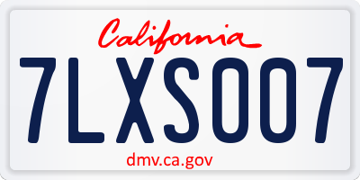 CA license plate 7LXS007