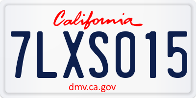 CA license plate 7LXS015