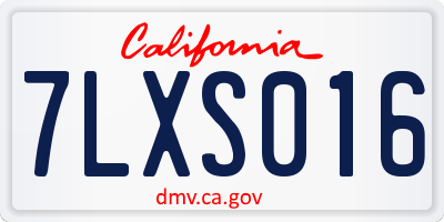CA license plate 7LXS016