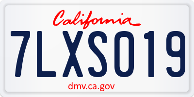 CA license plate 7LXS019