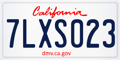 CA license plate 7LXS023