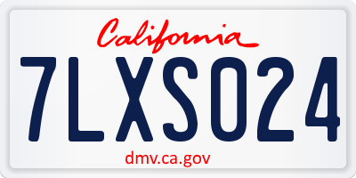 CA license plate 7LXS024