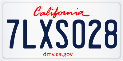 CA license plate 7LXS028