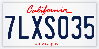 CA license plate 7LXS035