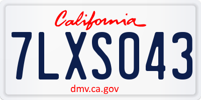 CA license plate 7LXS043