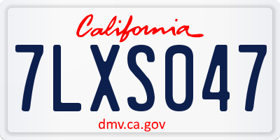 CA license plate 7LXS047