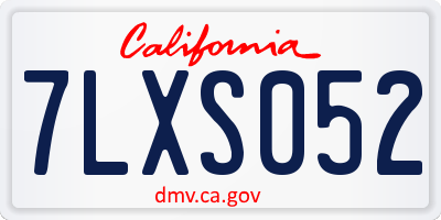 CA license plate 7LXS052