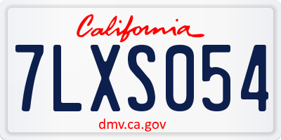 CA license plate 7LXS054