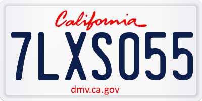 CA license plate 7LXS055