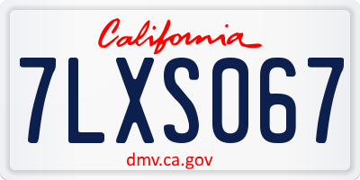 CA license plate 7LXS067