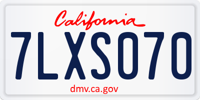 CA license plate 7LXS070