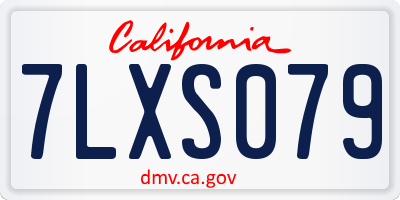 CA license plate 7LXS079