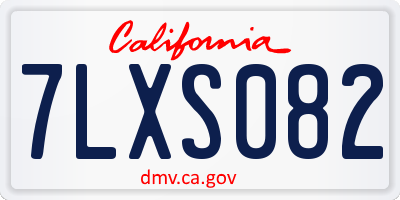 CA license plate 7LXS082