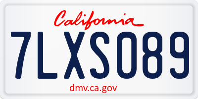 CA license plate 7LXS089
