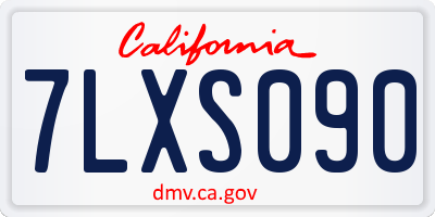 CA license plate 7LXS090